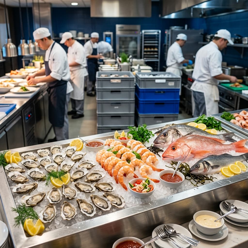 Kurumsal otel ve catering servisleri için toptan deniz ürünleri